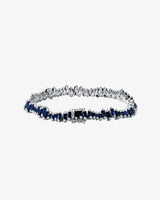 Suzanne Kalan Bold Dark Blue Sapphire Tennis Bracelet in 18K white gold