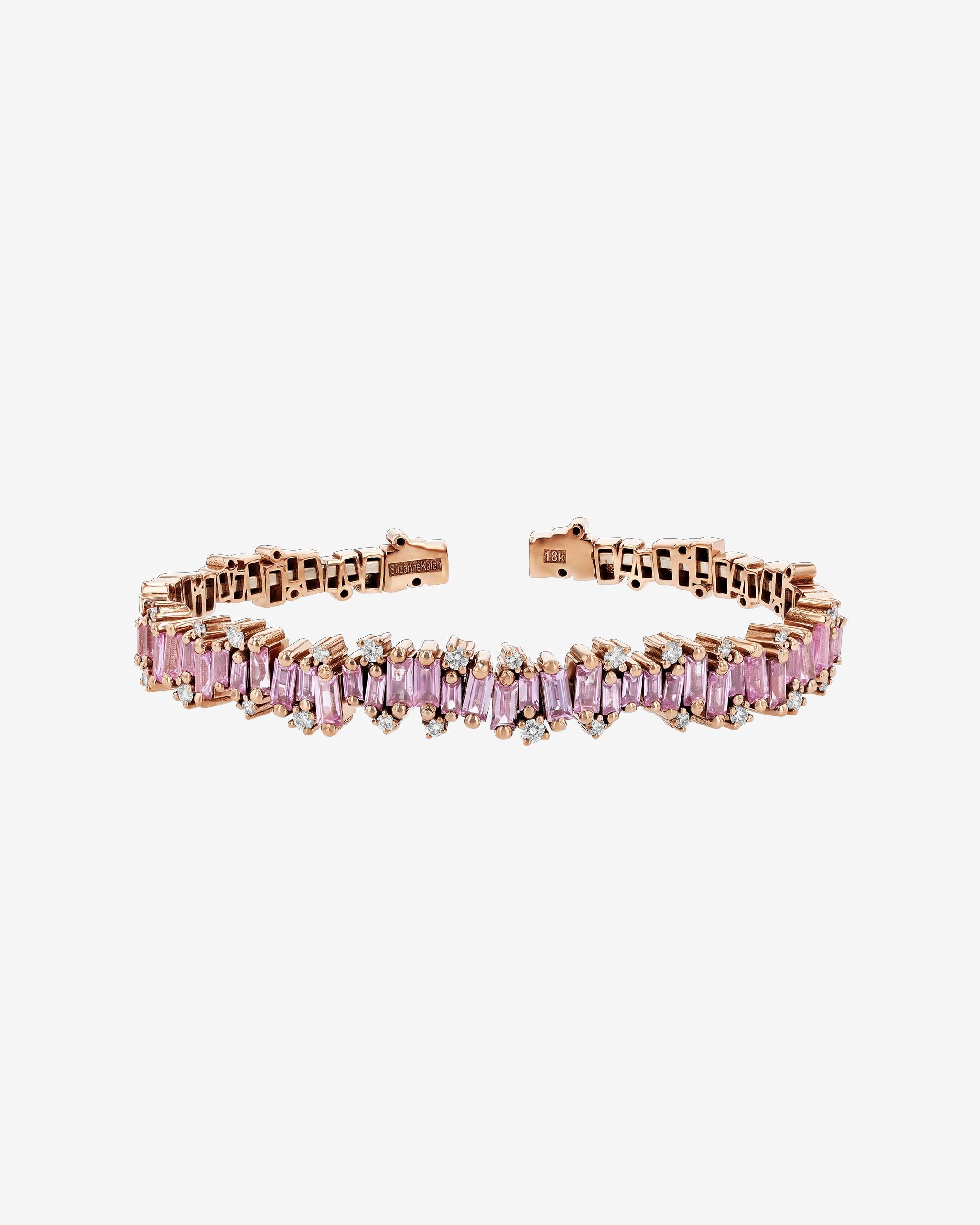 Suzanne Kalan Shimmer Audrey Pink Sapphire Bangle in 18k rose gold