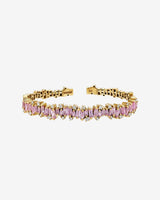 Suzanne Kalan Shimmer Audrey Pink Sapphire Bangle in 18k yellow gold