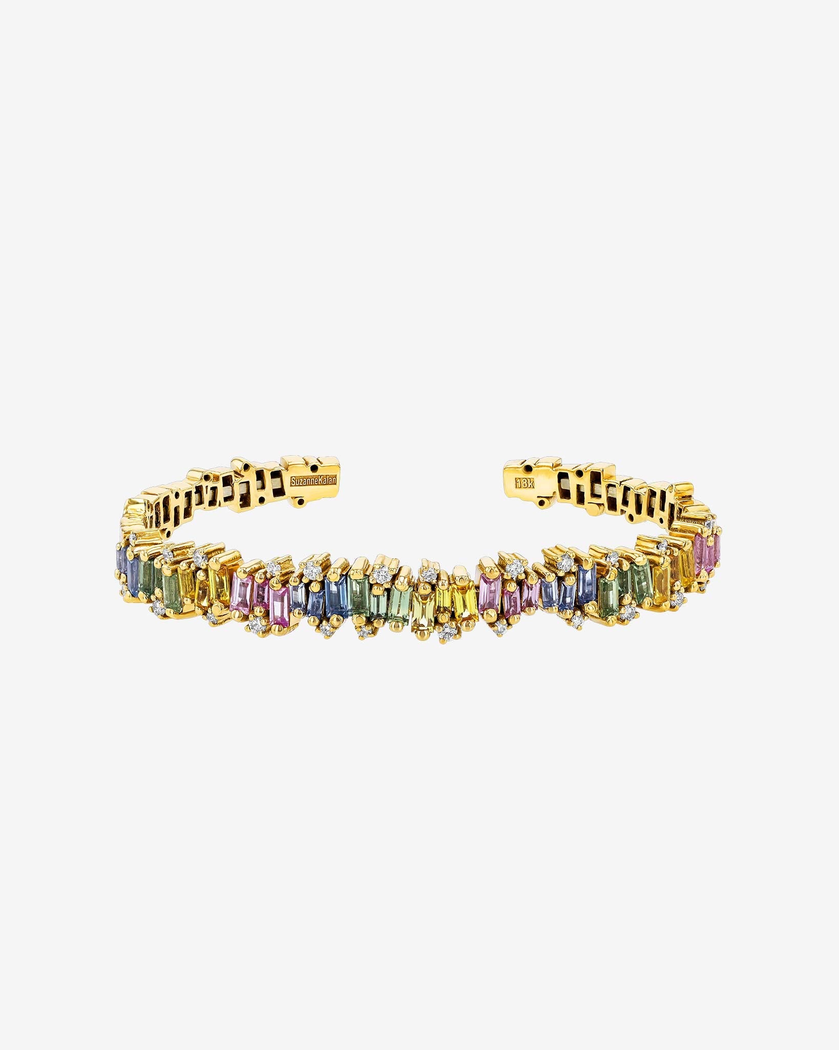 Suzanne Kalan Shimmer Audrey Pastel Sapphire Bangle in 18k yellow gold