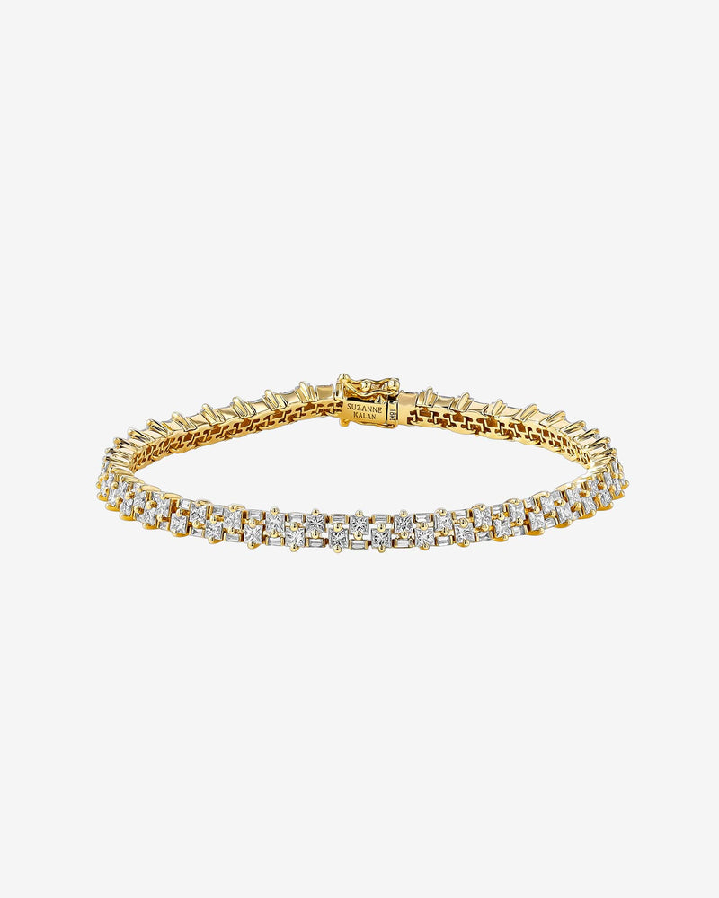 Suzanne Kalan Princess Mini Stack Diamond Tennis Bracelet in 18k yellow gold