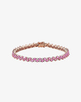 Suzanne Kalan Princess Mini Stack Pink Sapphire Tennis Bracelet in 18K rose gold