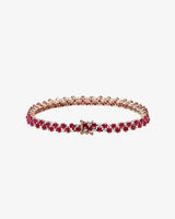 Suzanne Kalan Princess Mini Stack Ruby Tennis Bracelet in 18K rose gold