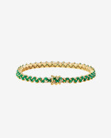 Suzanne Kalan Princess Mini Stack Emerald Tennis Bracelet in 18k yellow gold