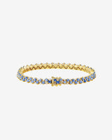 Suzanne Kalan Princess Mini Stack Light Blue Sapphire Tennis Bracelet in 18k yellow gold
