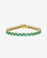 Suzanne Kalan Princess Midi Emerald Tennis Bracelet in 18k yellow gold
