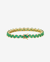 Suzanne Kalan Princess Midi Emerald Tennis Bracelet in 18k yellow gold