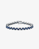 Suzanne Kalan Princess Midi Dark Blue Sapphire Tennis Bracelet in 18K white gold