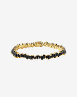 Suzanne Kalan Bold Black Sapphire Tennis Bracelet in 18k yellow gold