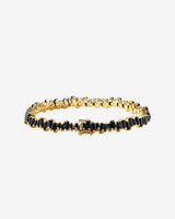 Suzanne Kalan Bold Black Sapphire Tennis Bracelet in 18k yellow gold