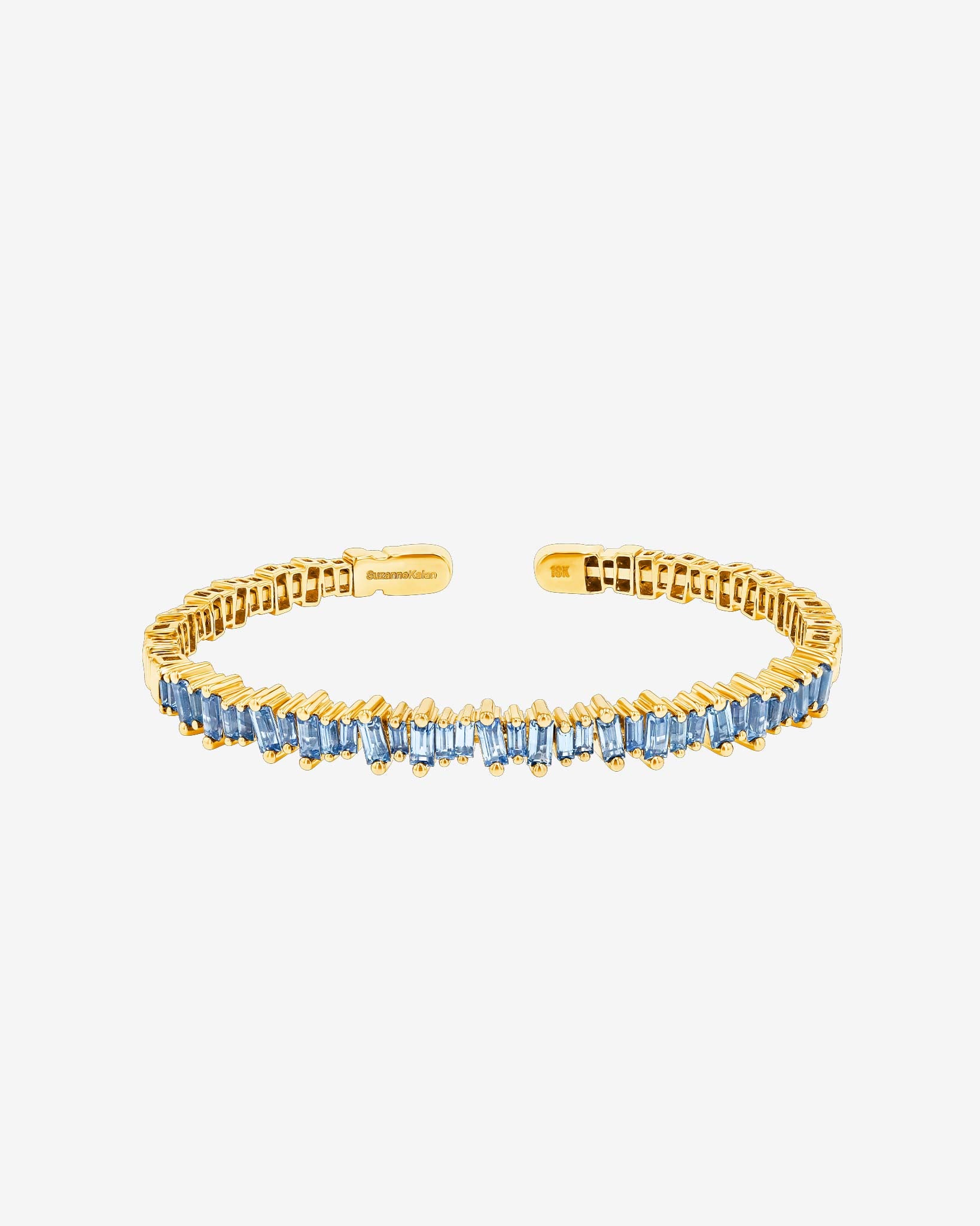 Suzanne Kalan Bold Light Blue Sapphire Bangle in 18k yellow gold