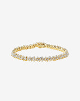 Suzanne Kalan Icon White Diamond Tennis Bracelet in 18k yellow gold