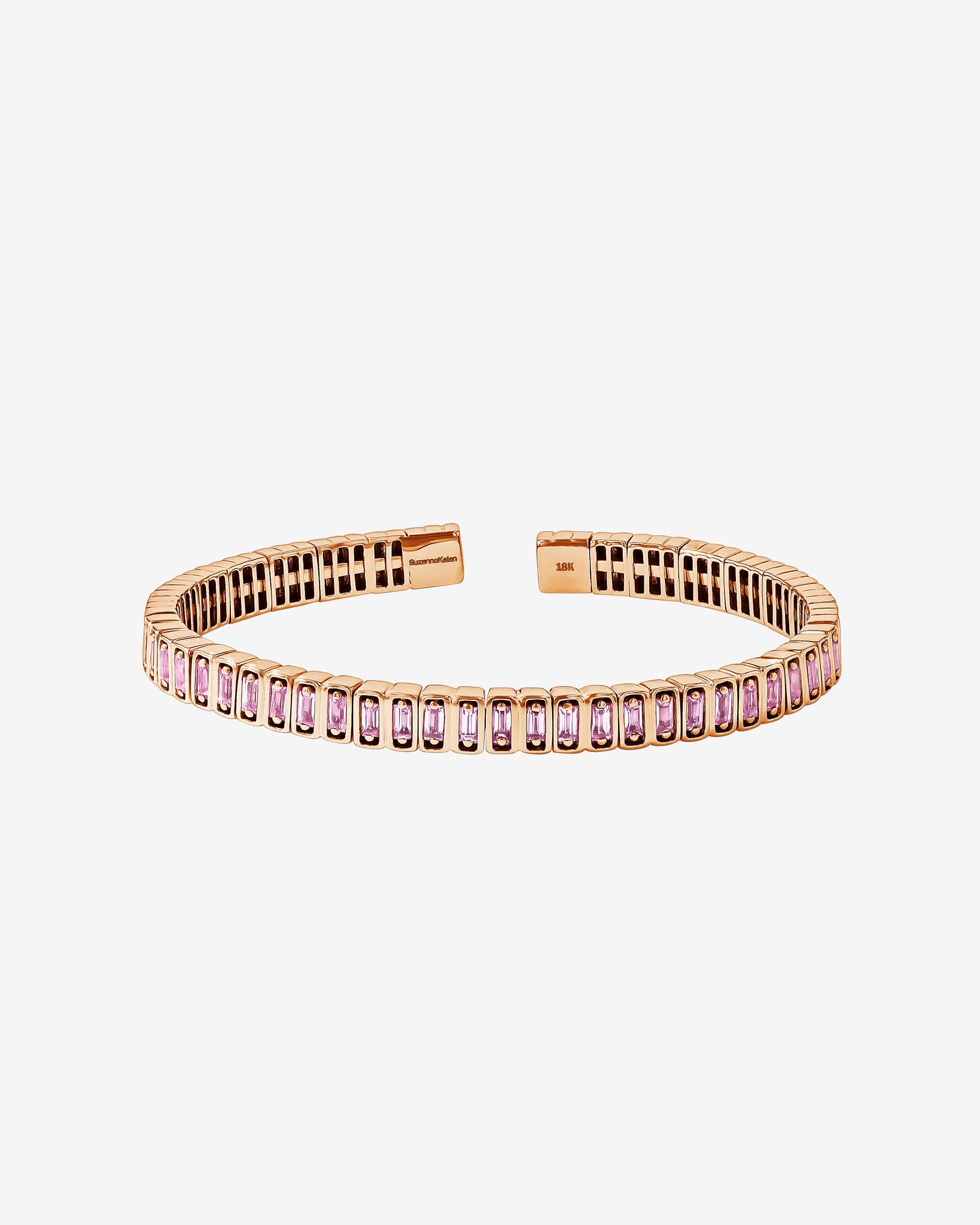 Suzanne Kalan Inlay Pink Sapphire Bangle in 18k rose gold