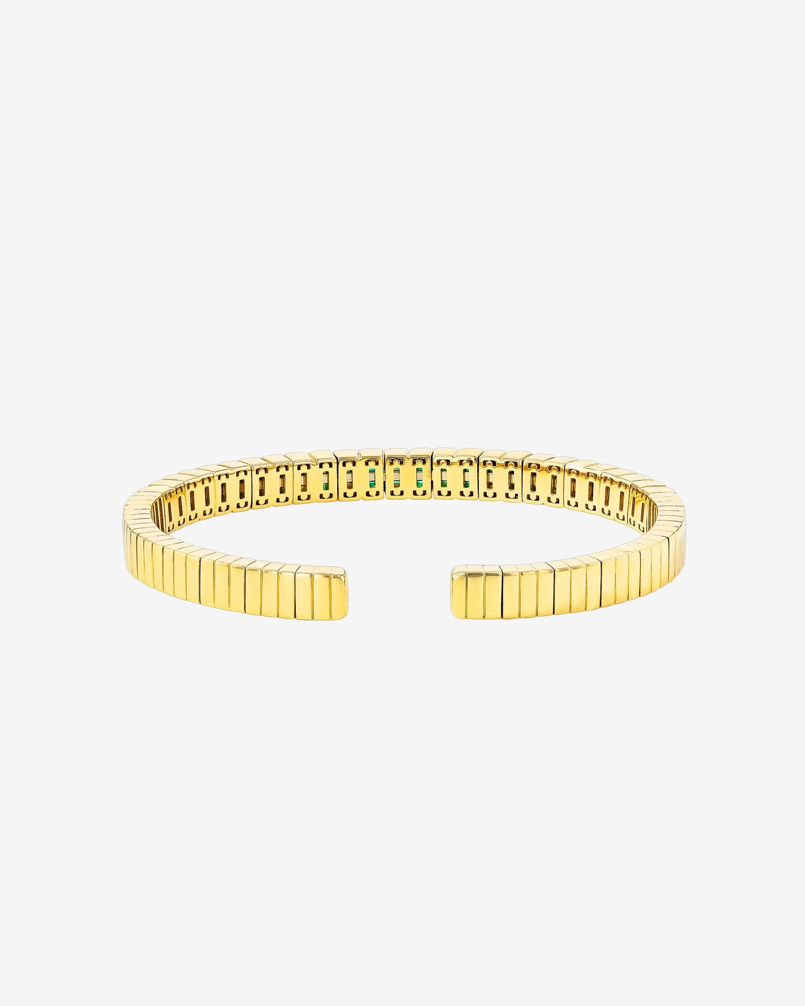 Suzanne Kalan Inlay Emerald Bangle in 18k yellow gold