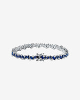 Suzanne Kalan Frenzy Dark Blue Sapphire Tennis Bracelet in 18k white gold