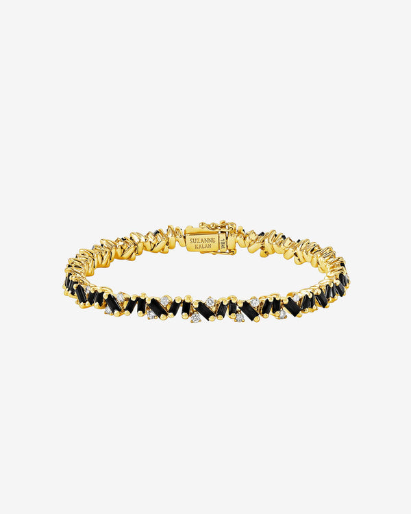 Suzanne Kalan Frenzy Black Sapphire Tennis Bracelet in 18k yellow gold