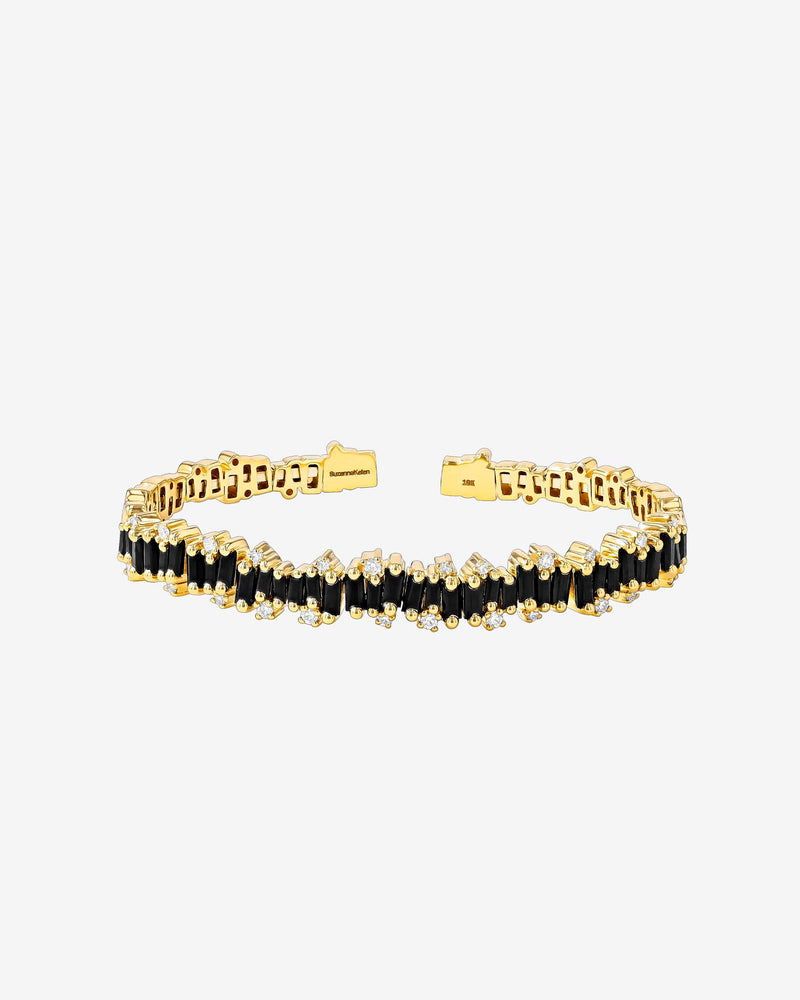 Suzanne Kalan Shimmer Audrey Black Sapphire Bangle in 18k yellow gold