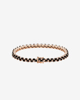Suzanne Kalan Princess Mini Stack Black Sapphire Tennis Bracelet in 18k rose gold