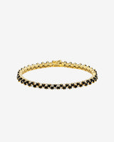 Suzanne Kalan Princess Mini Stack Black Sapphire Tennis Bracelet in 18k yellow gold