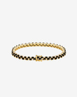Suzanne Kalan Princess Mini Stack Black Sapphire Tennis Bracelet in 18k yellow gold