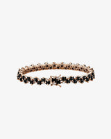Suzanne Kalan Princess Midi Black Sapphire Tennis Bracelet in 18k rose gold