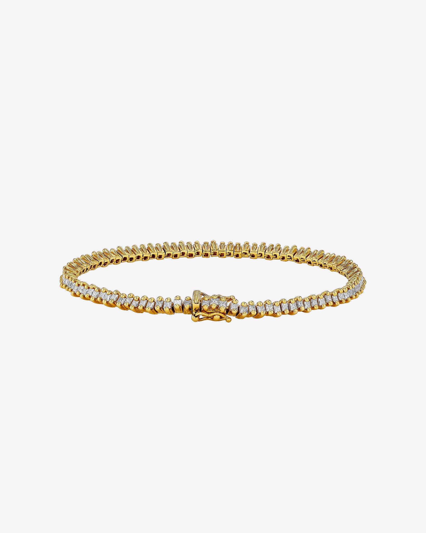 Suzanne Kalan Princess Mini Diamond Tennis Bracelet in 18k yellow gold