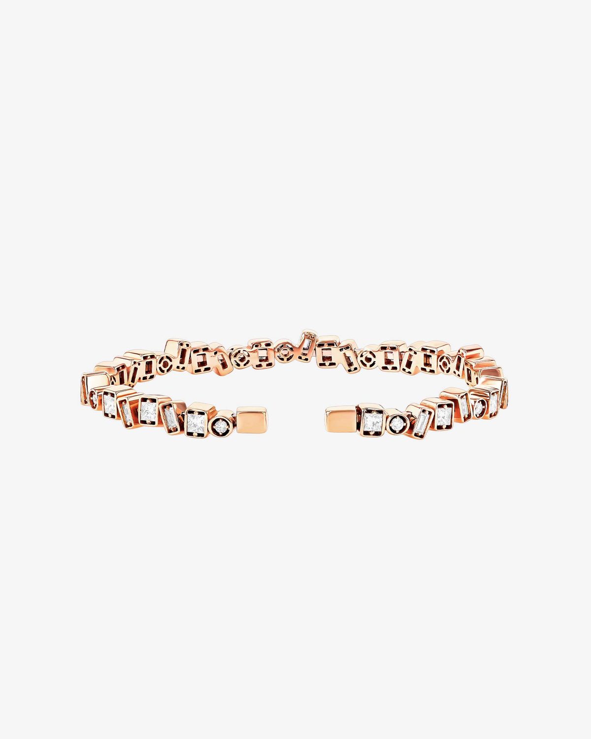 Suzanne Kalan Inlay Frenzy Diamond Bangle in 18k rose gold