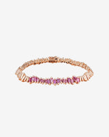 Suzanne Kalan Golden Pink Sapphire ID Bracelet in 18k rose gold