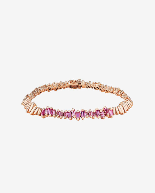 Suzanne Kalan Golden Pink Sapphire ID Bracelet in 18k rose gold