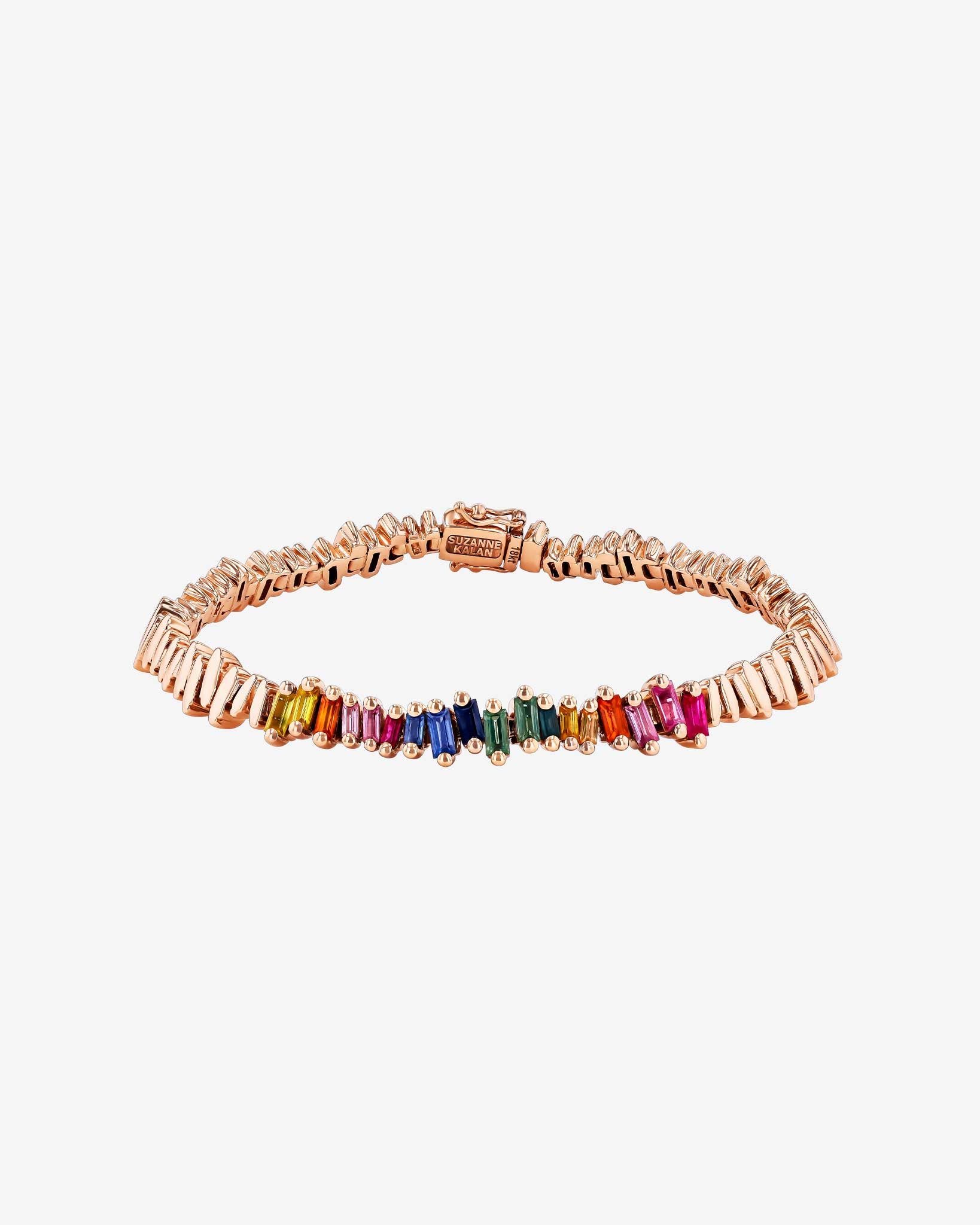 Suzanne Kalan Golden Rainbow Sapphire ID Bracelet in 18k rose gold