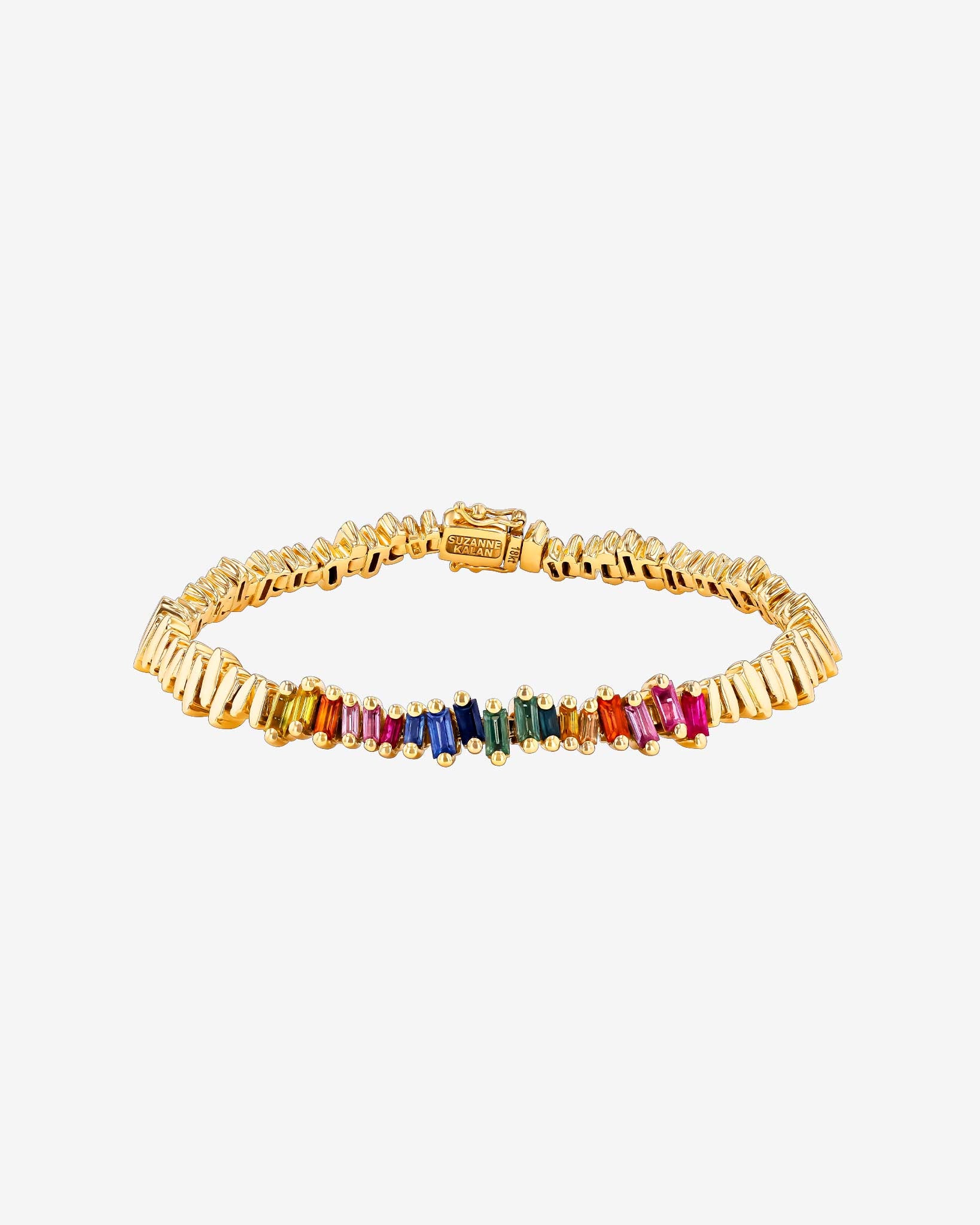 Suzanne Kalan Golden Rainbow Sapphire ID Bracelet in 18k yellow gold