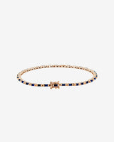 Suzanne Kalan Linear Dark Blue Sapphire Tennis Bracelet in 18k rose gold