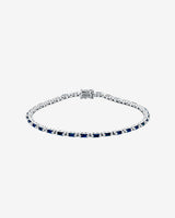 Suzanne Kalan Linear Dark Blue Sapphire Tennis Bracelet in 18k white gold