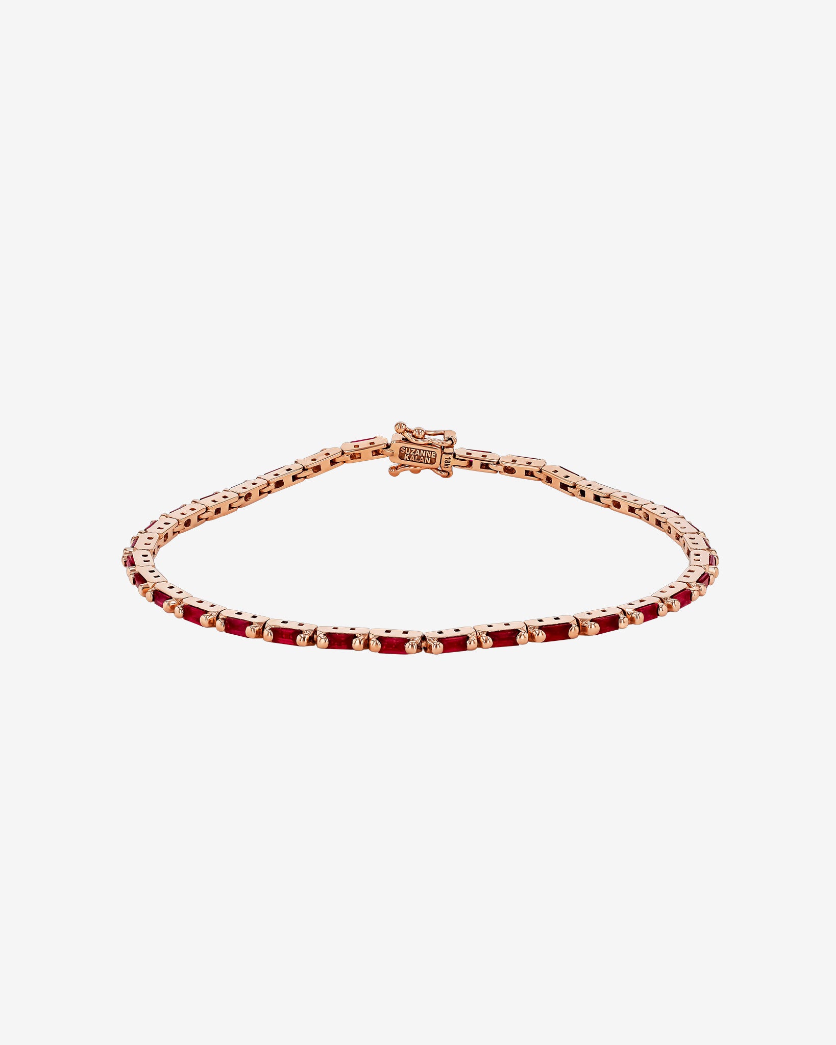 Suzanne Kalan Linear Ruby Tennis Bracelet in 18k rose gold