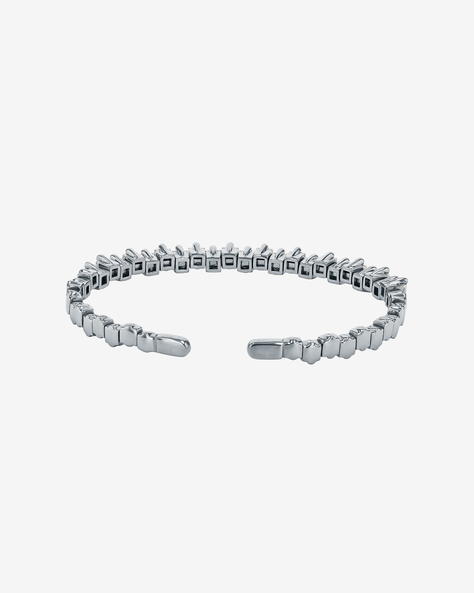 Suzanne Kalan Princess Staggered Diamond Bangle in 18k white gold