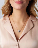 Suzanne Kalan Evil Eye Milli Black Sapphire Full Pavé Pendant in 18k rose gold