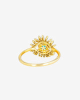 Suzanne Kalan Evil Eye Mini Turquoise Ring in 18k yellow gold