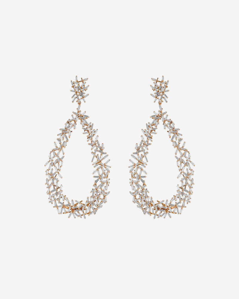Suzanne Kalan Classic Diamond Criss Cross Drop Earrings in 18k rose gold