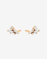 Suzanne Kalan Eva White Diamond Stud Earrings in 18k rose gold