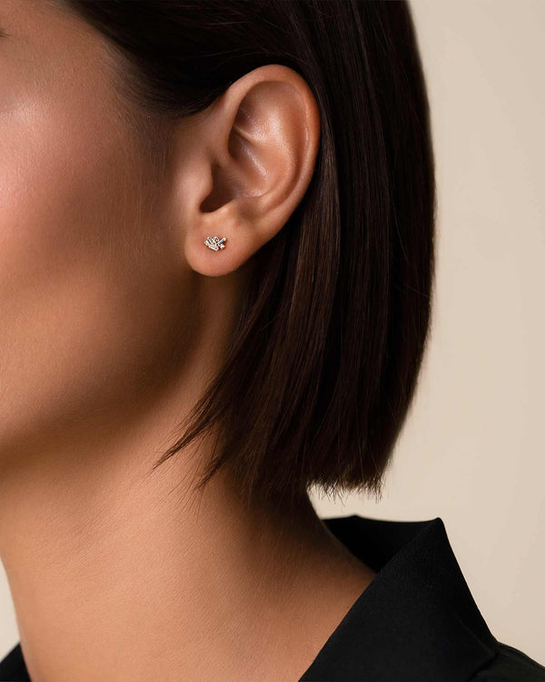 Suzanne Kalan Classic Diamond Felicity Stud Earrings in 18k rose gold