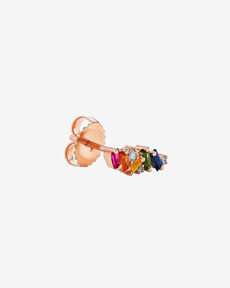 Suzanne Kalan Frenzy Rainbow Sapphire Studs in 18k rose gold