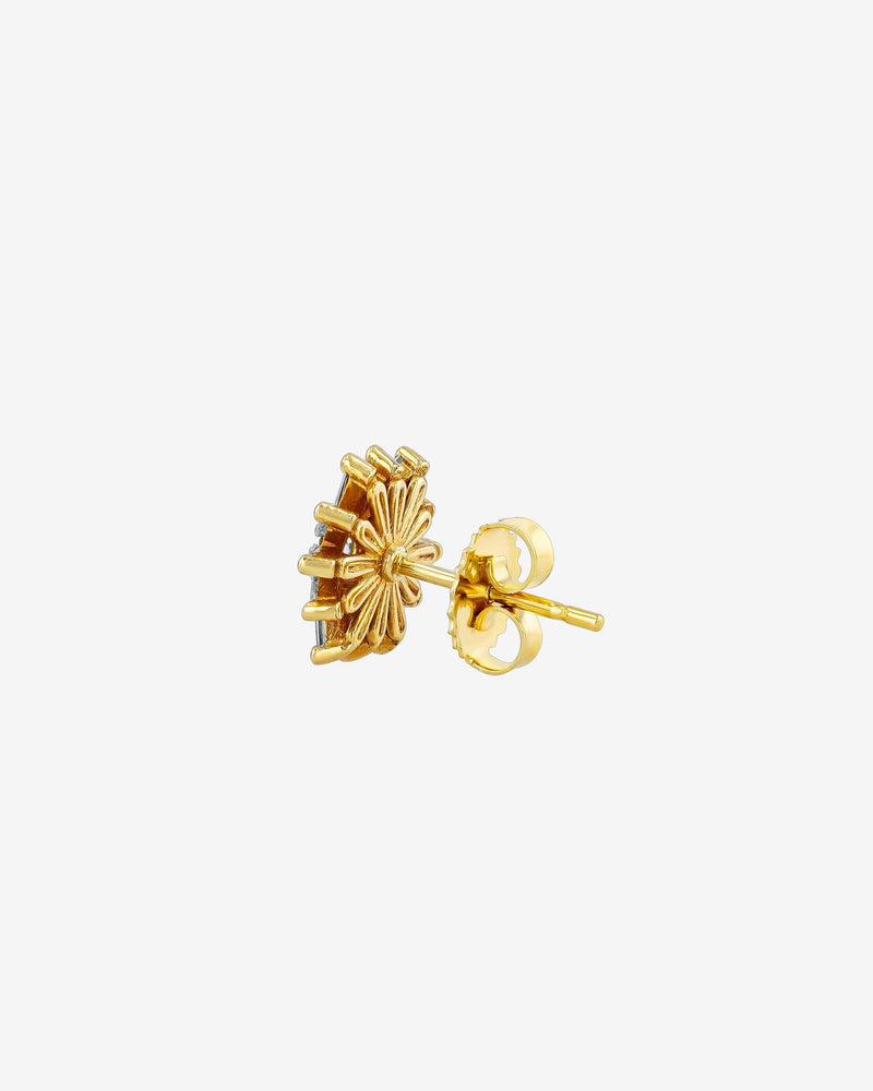 Suzanne Kalan Classic Diamond Flower Studs in 18k yellow gold