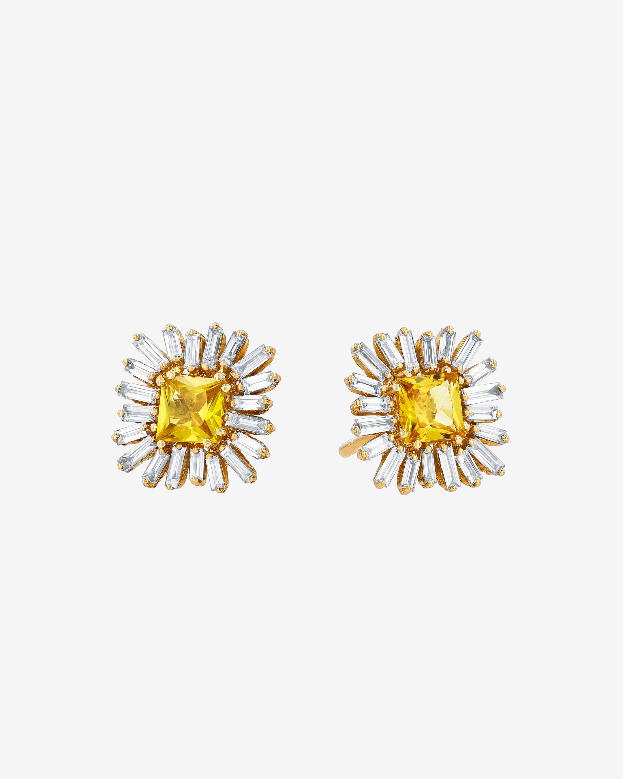 Suzanne Kalan Bella Yellow Sapphire Stud Earrings in 18k yellow gold