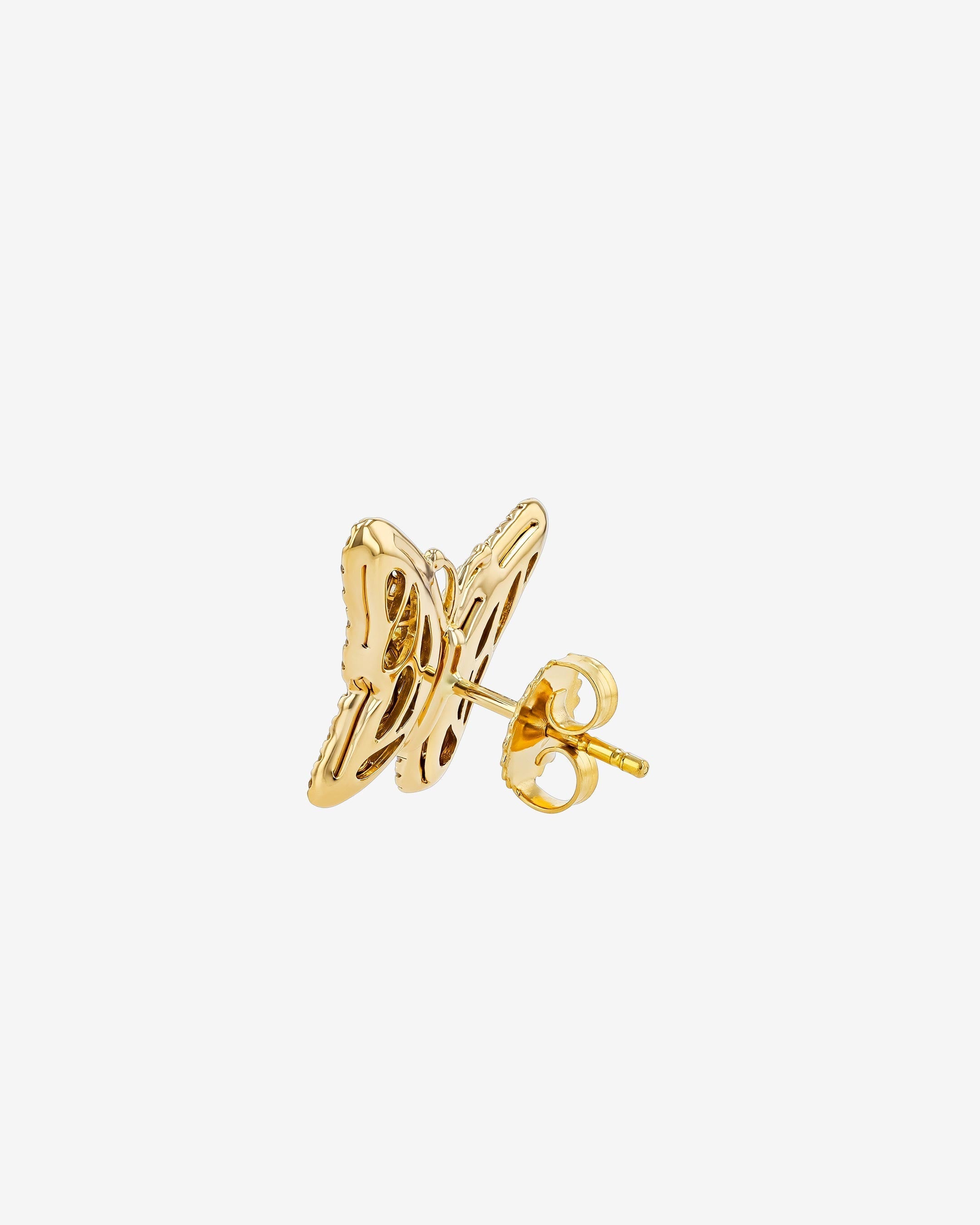 Suzanne Kalan Small Butterfly Diamond Stud Earrings in 18k yellow gold