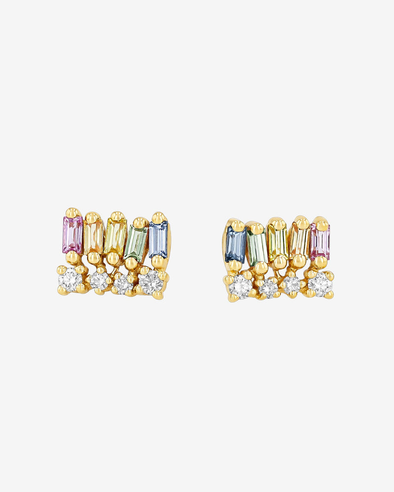 Suzanne Kalan Short Stack Pastel Sapphire Studs in 18k yellow gold