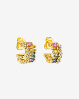 Suzanne Kalan Short Stack Pastel Sapphire Mini Hoops in 18k yellow gold