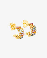 Suzanne Kalan Shimmer Pastel Sapphire Mini Hoops in 18k yellow  gold