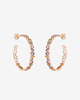 Suzanne Kalan Inlay Milli Pastel Sapphire Hoops in 18k rose gold