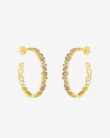 Suzanne Kalan Inlay Milli Pastel Sapphire Hoops in 18k yellow gold