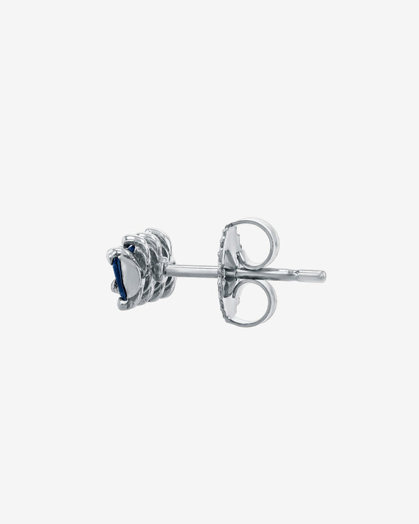 Suzanne Kalan Bold ZigZag Dark Blue Sapphire Studs in 18k white gold